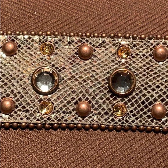 Leather bedazzled embellished belt worn once
